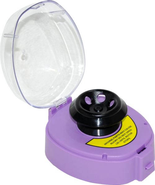 Basic Mini-Centrifuge - Top Speed 4000 rpm (900xg), Comes With 6 x 1.5/2.0mL and 16 x 0.2mL Rotors And Adapters, Purple